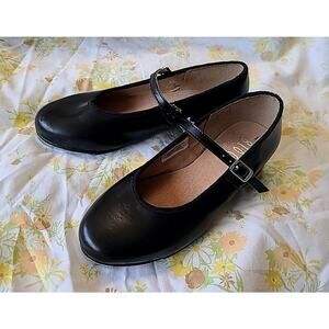 Kids Youth Size 13.5 Bloch Girls Tap Dance Shoes Black Faux-Leather Mary Jane